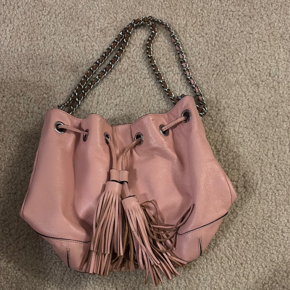 Rebecca Minkoff Rose Bucket Shoulder Bag with Drawstring Closure and Chain Strap